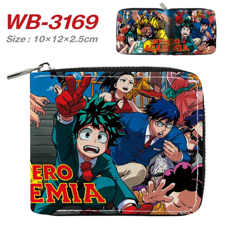My Hero Academia Anime Full Color Short All Inclusive Zipper Wallet 10x12x2.5cm WB-3169A