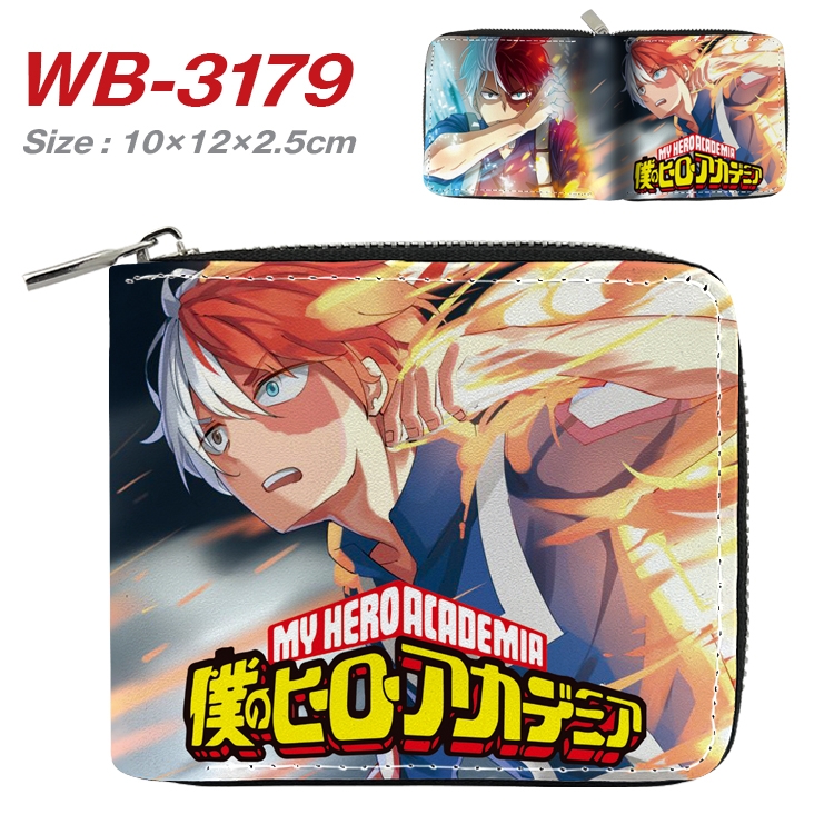 My Hero Academia Anime Full Color Short All Inclusive Zipper Wallet 10x12x2.5cm  WB-3179A