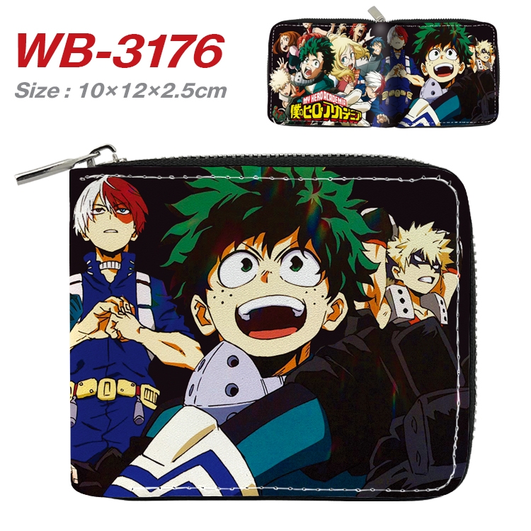 My Hero Academia Anime Full Color Short All Inclusive Zipper Wallet 10x12x2.5cm WB-3176A