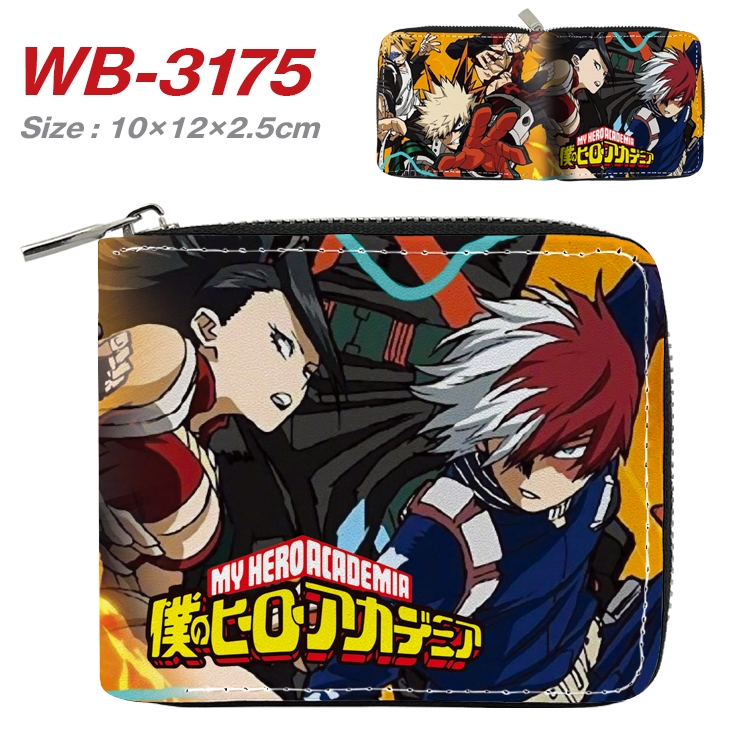My Hero Academia Anime Full Color Short All Inclusive Zipper Wallet 10x12x2.5cm  WB-3175A