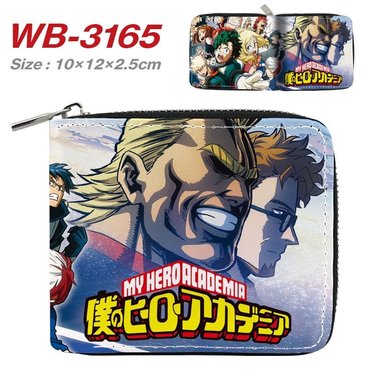 My Hero Academia Anime Full Color Short All Inclusive Zipper Wallet 10x12x2.5cm WB-3165A