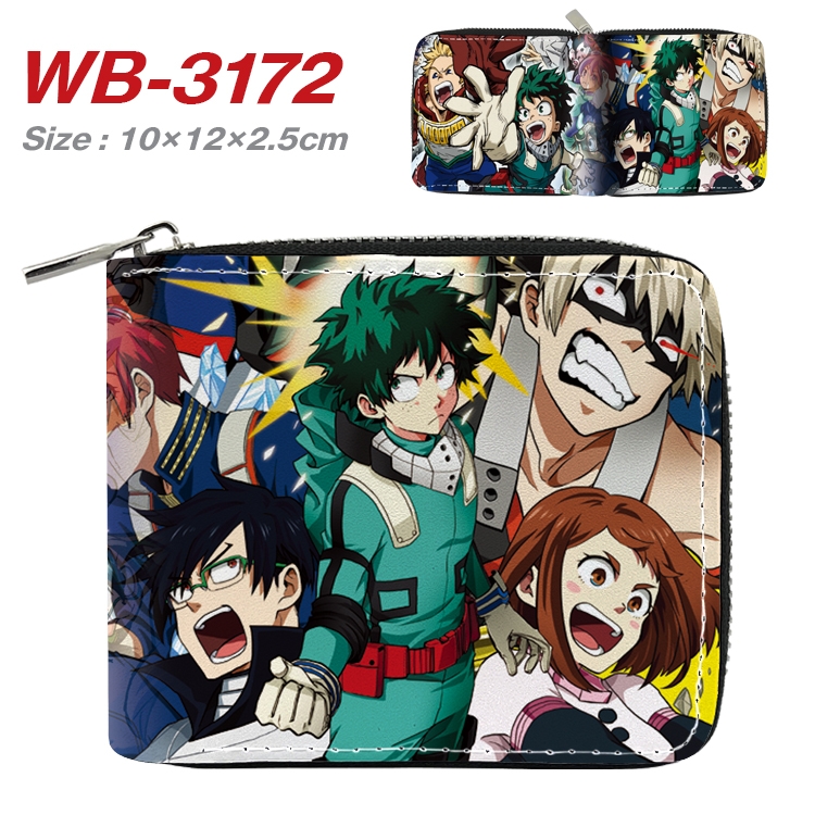 My Hero Academia Anime Full Color Short All Inclusive Zipper Wallet 10x12x2.5cm WB-3172A