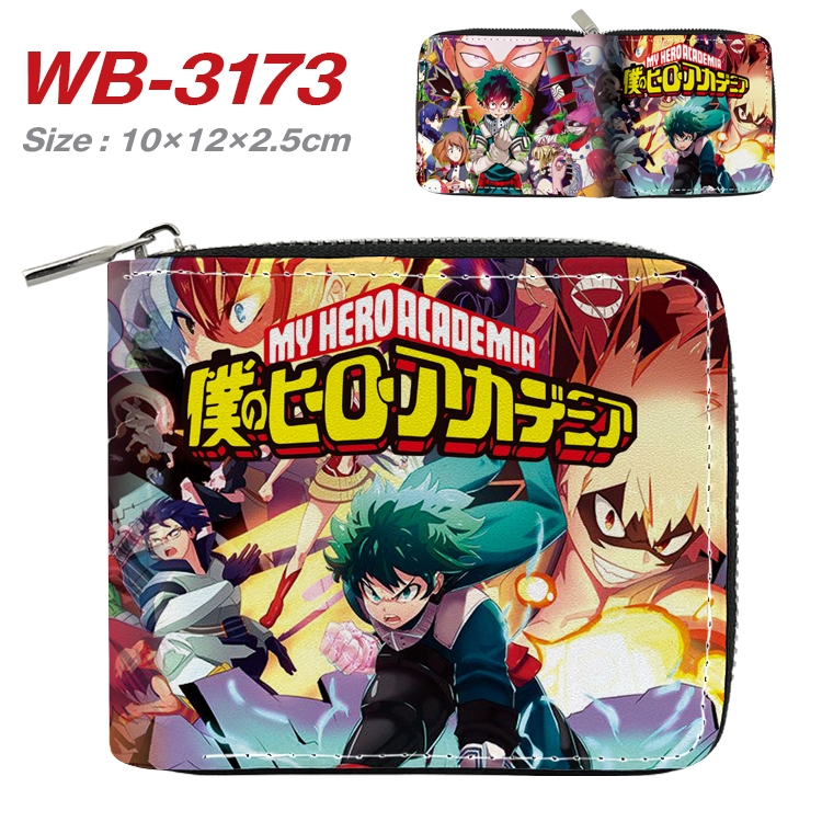 My Hero Academia Anime Full Color Short All Inclusive Zipper Wallet 10x12x2.5cm WB-3173A