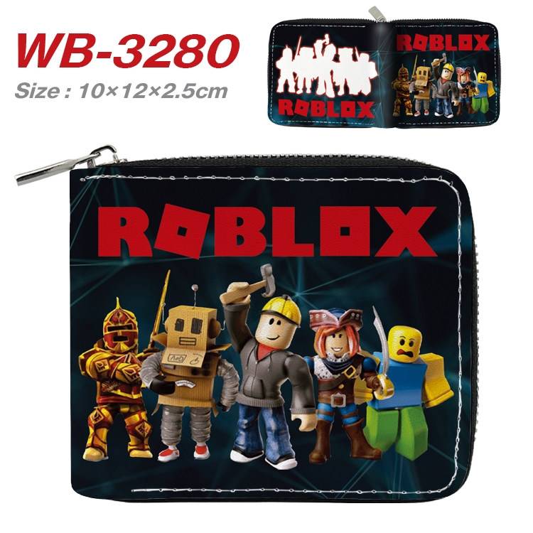 Robllox Anime Full Color Short All Inclusive Zipper Wallet 10x12x2.5cm  WB-3280A