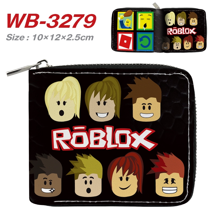 Robllox Anime Full Color Short All Inclusive Zipper Wallet 10x12x2.5cm WB-3279A