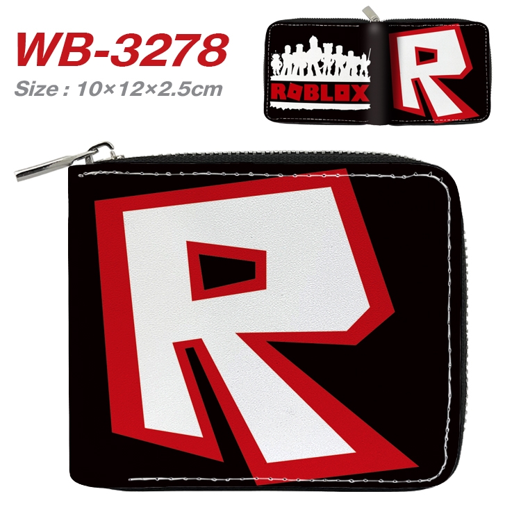 Robllox Anime Full Color Short All Inclusive Zipper Wallet 10x12x2.5cm WB-3278A