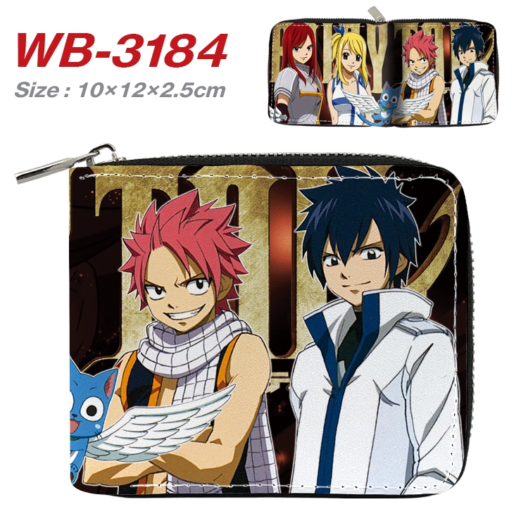 Fairy tail Anime Full Color Short All Inclusive Zipper Wallet 10x12x2.5cm WB-3184A