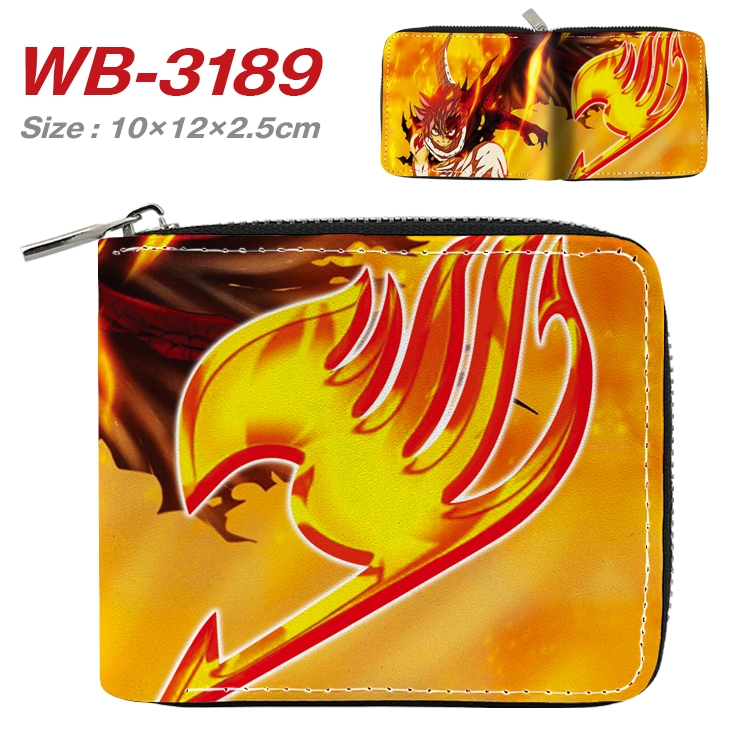 Fairy tail Anime Full Color Short All Inclusive Zipper Wallet 10x12x2.5cm  WB-3189A