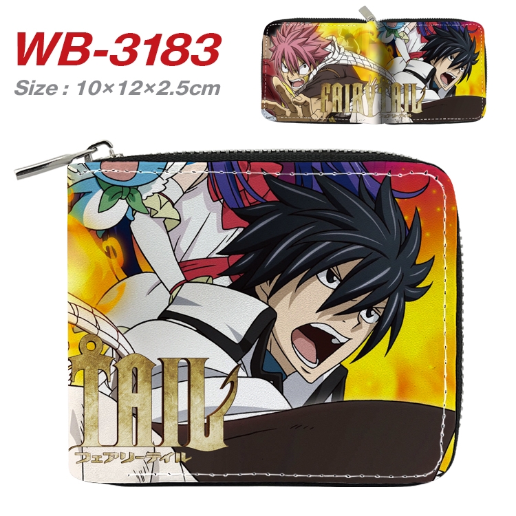 Fairy tail Anime Full Color Short All Inclusive Zipper Wallet 10x12x2.5cm  WB-3183A