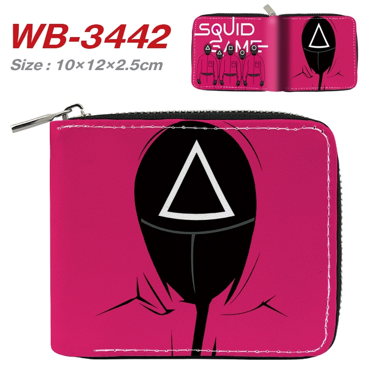 squid game Anime Full Color Short All Inclusive Zipper Wallet 10x12x2.5cm WB-3442A 