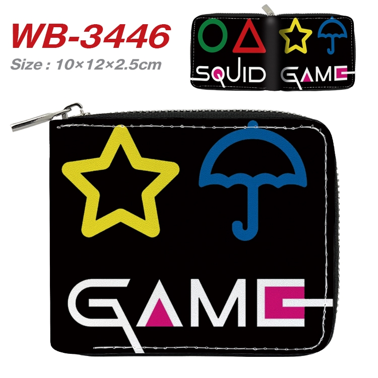 squid game Anime Full Color Short All Inclusive Zipper Wallet 10x12x2.5cm WB-3446A