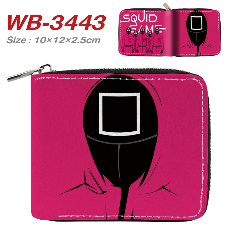 squid game Anime Full Color Short All Inclusive Zipper Wallet 10x12x2.5cm WB-3443A