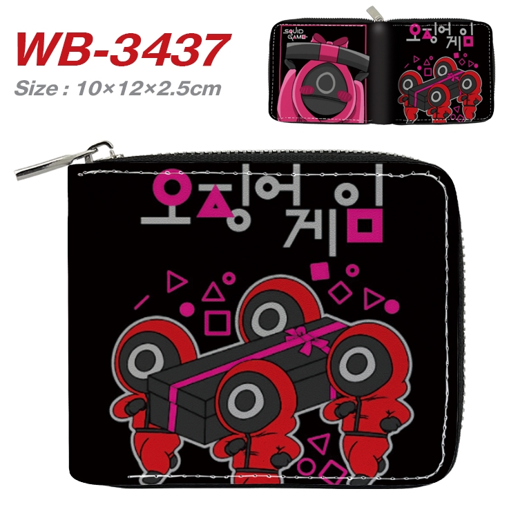 squid game Anime Full Color Short All Inclusive Zipper Wallet 10x12x2.5cm WB-3437A