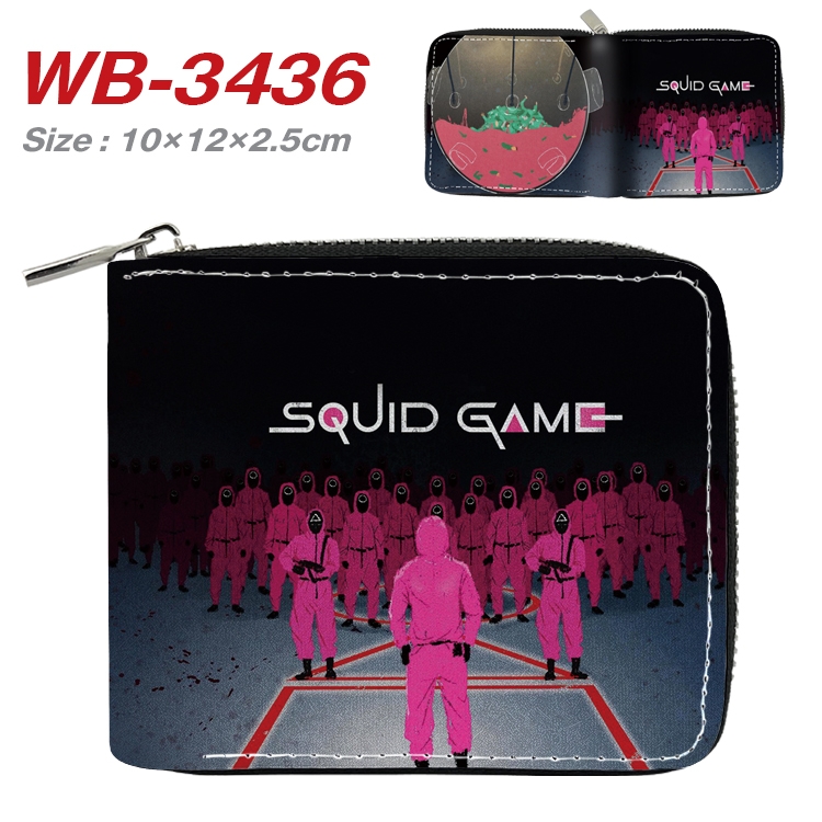 squid game Anime Full Color Short All Inclusive Zipper Wallet 10x12x2.5cm WB-3436A