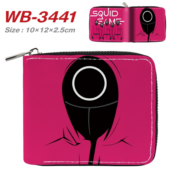 squid game Anime Full Color Short All Inclusive Zipper Wallet 10x12x2.5cm WB-3441A