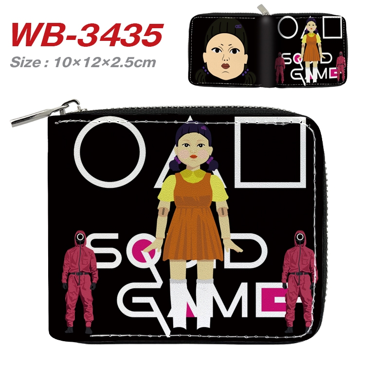 squid game Anime Full Color Short All Inclusive Zipper Wallet 10x12x2.5cm WB-3435A