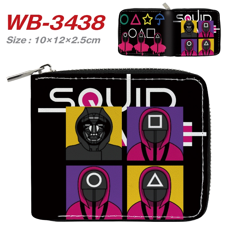 squid game Anime Full Color Short All Inclusive Zipper Wallet 10x12x2.5cm WB-3438A