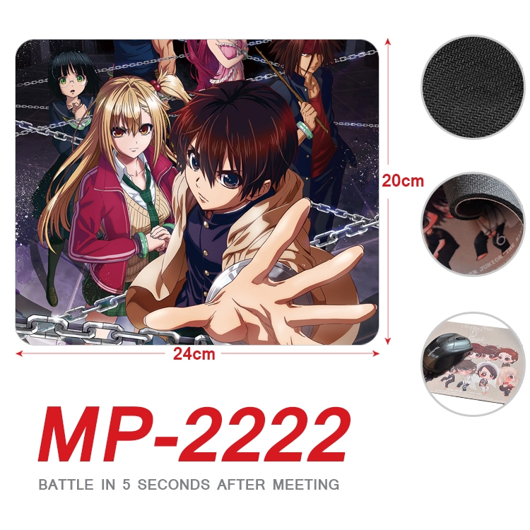 Meet for 5 seconds to start fighting  Anime Full Color Printing Mouse Pad Unlocked 20X24cm price for 5 pcs MP-2222