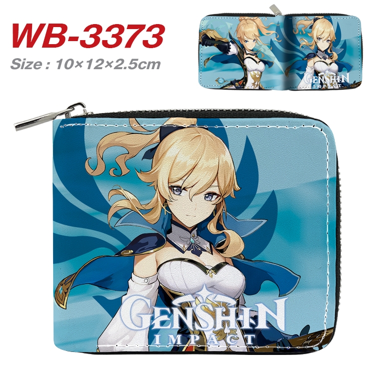 Genshin Impact Anime Full Color Short All Inclusive Zipper Wallet 10x12x2.5cm WB-3373A