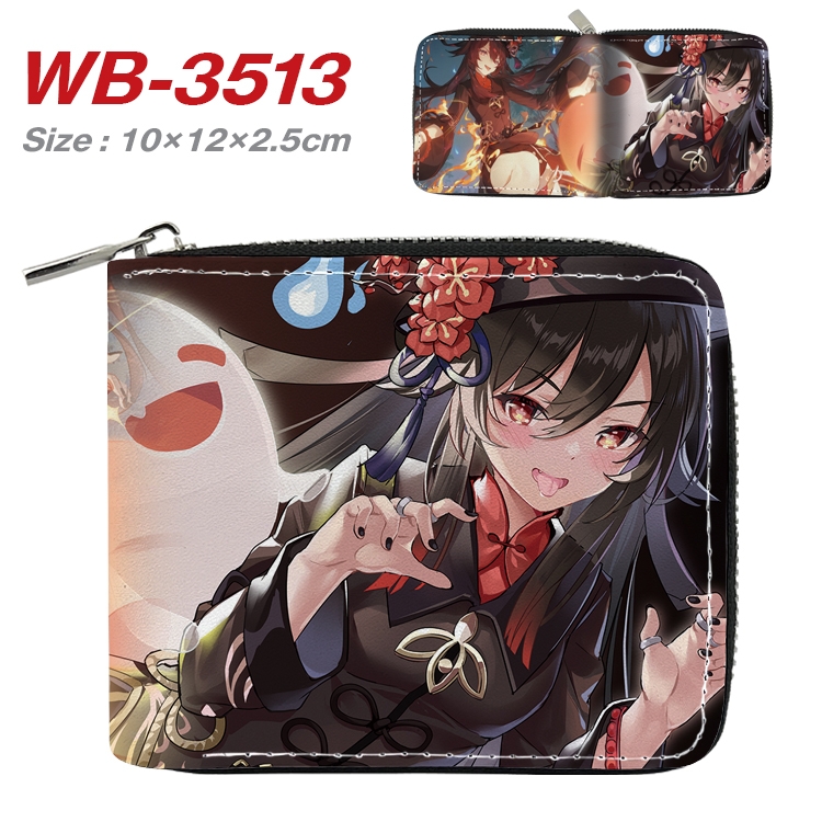 Genshin Impact Anime Full Color Short All Inclusive Zipper Wallet 10x12x2.5cm  WB-3513A