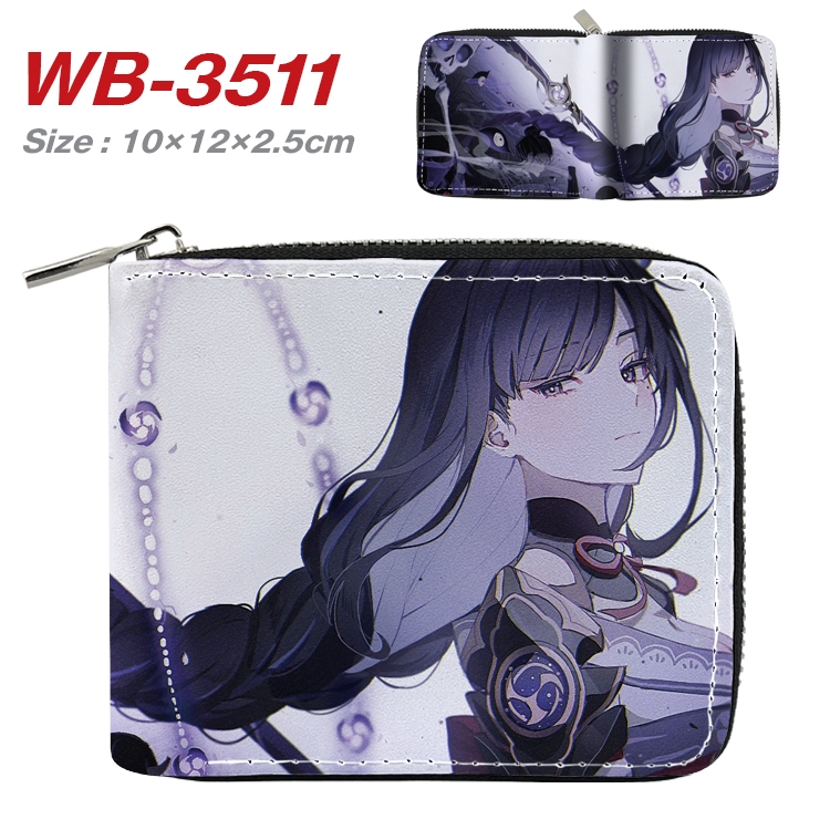 Genshin Impact Anime Full Color Short All Inclusive Zipper Wallet 10x12x2.5cm  WB-3511A