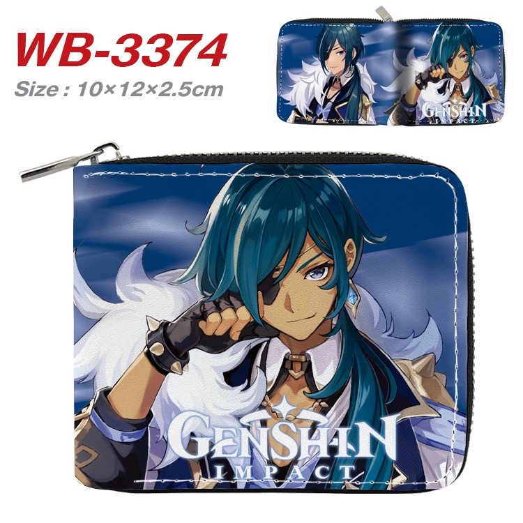 Genshin Impact Anime Full Color Short All Inclusive Zipper Wallet 10x12x2.5cm WB-3374A