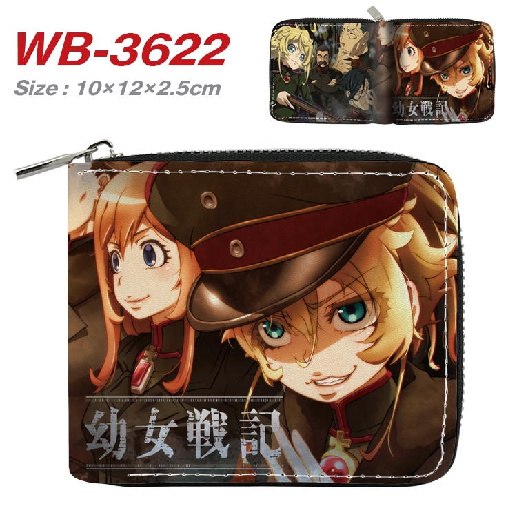 Saga of Tanya the Evil Movie Anime Full Color Short All Inclusive Zipper Wallet 10x12x2.5cm  WB-3622A