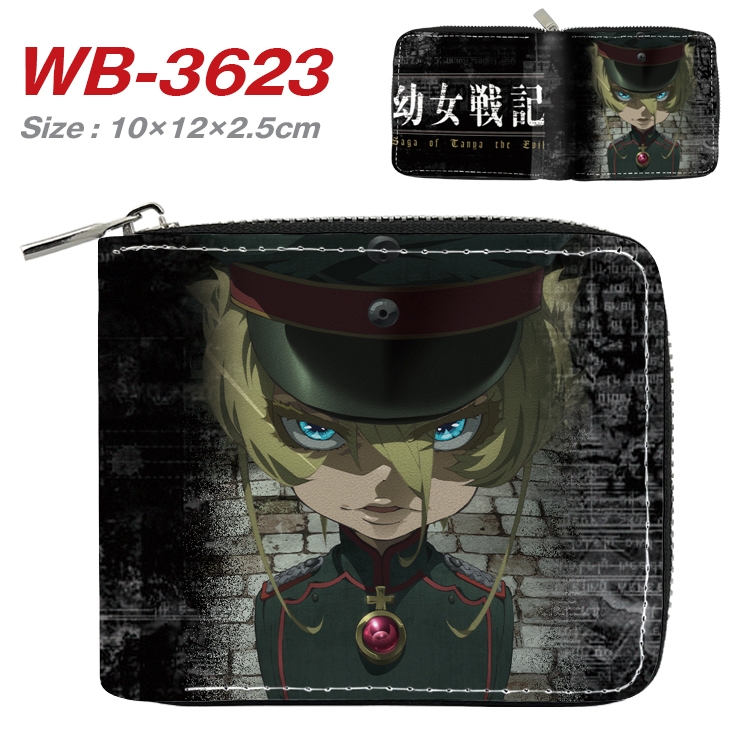 Saga of Tanya the Evil Movie Anime Full Color Short All Inclusive Zipper Wallet 10x12x2.5cm WB-3623A