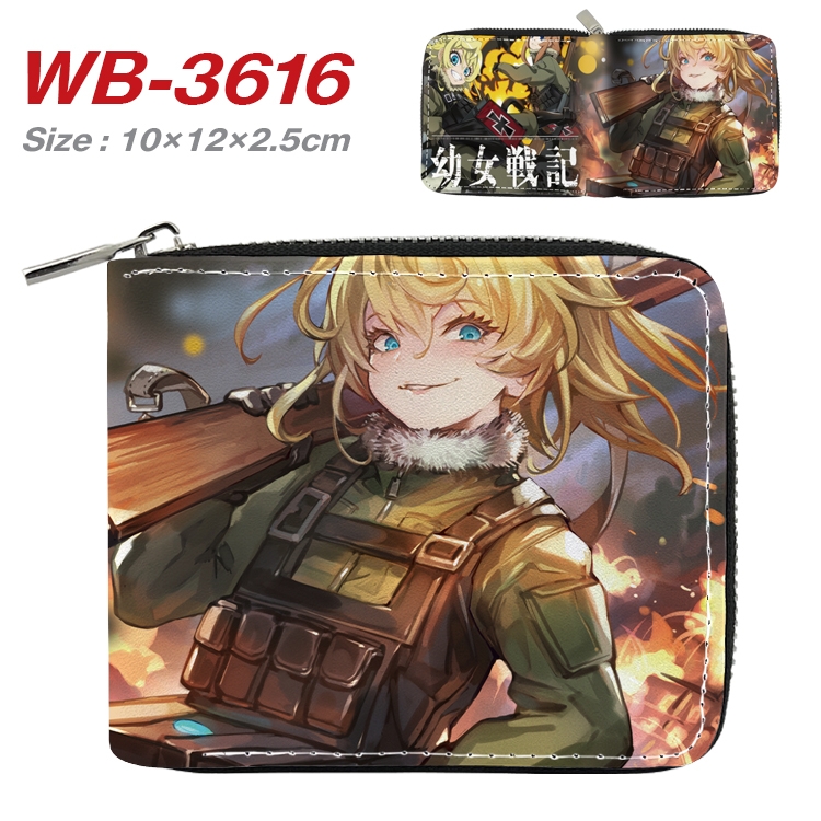 Saga of Tanya the Evil Movie Anime Full Color Short All Inclusive Zipper Wallet 10x12x2.5cm WB-3616A