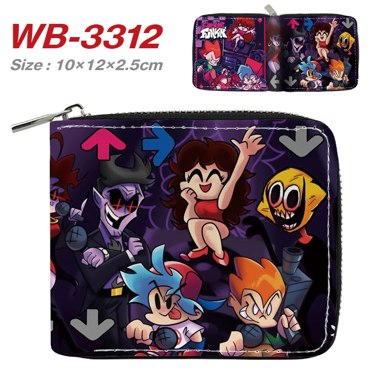 Friday Night Anime Full Color Short All Inclusive Zipper Wallet 10x12x2.5cm  WB-3312A