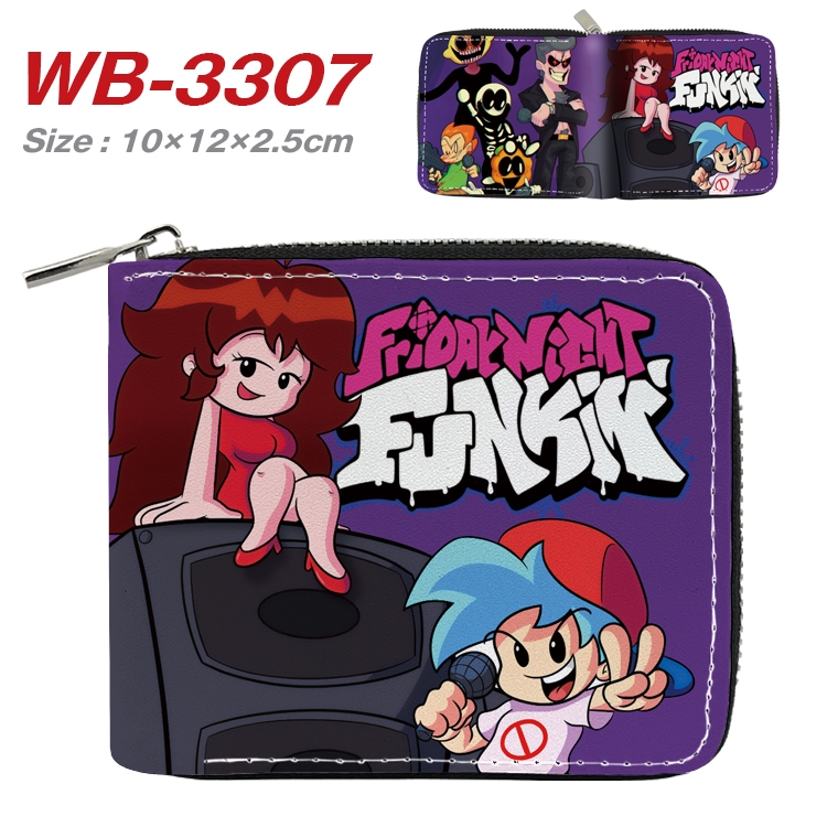 Friday Night Anime Full Color Short All Inclusive Zipper Wallet 10x12x2.5cm  WB-3307A