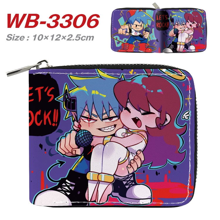 Friday Night Anime Full Color Short All Inclusive Zipper Wallet 10x12x2.5cm  WB-3306A