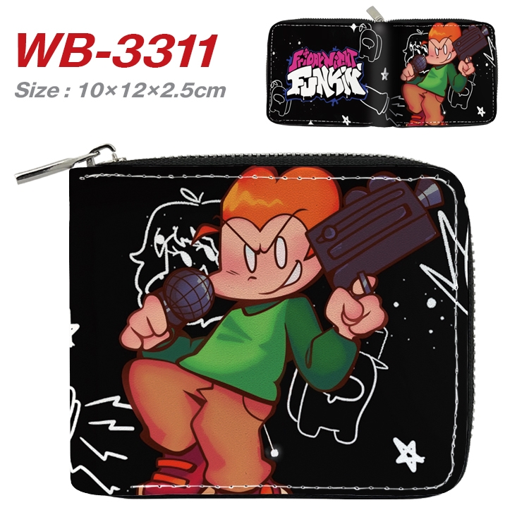 Friday Night Anime Full Color Short All Inclusive Zipper Wallet 10x12x2.5cm WB-3311A