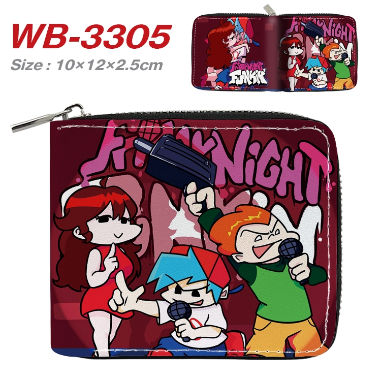 Friday Night Anime Full Color Short All Inclusive Zipper Wallet 10x12x2.5cm   WB-3305A