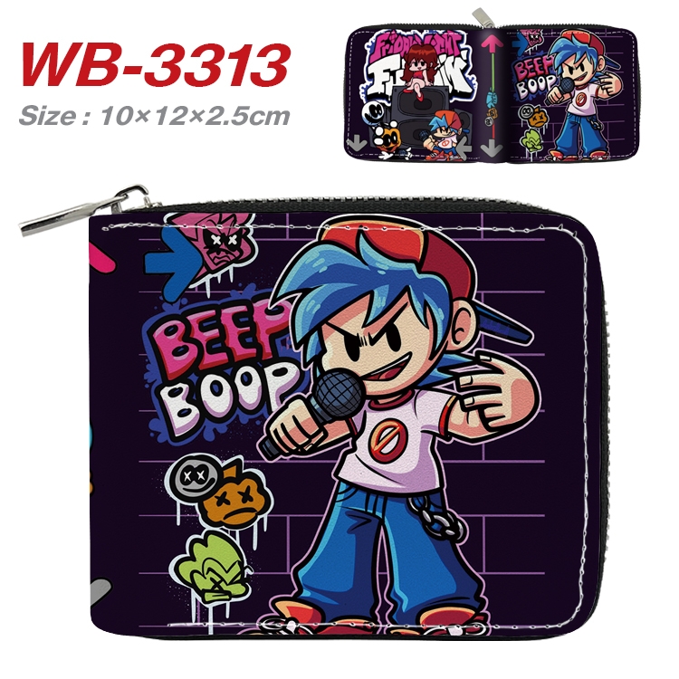 Friday Night Anime Full Color Short All Inclusive Zipper Wallet 10x12x2.5cm  WB-3313A