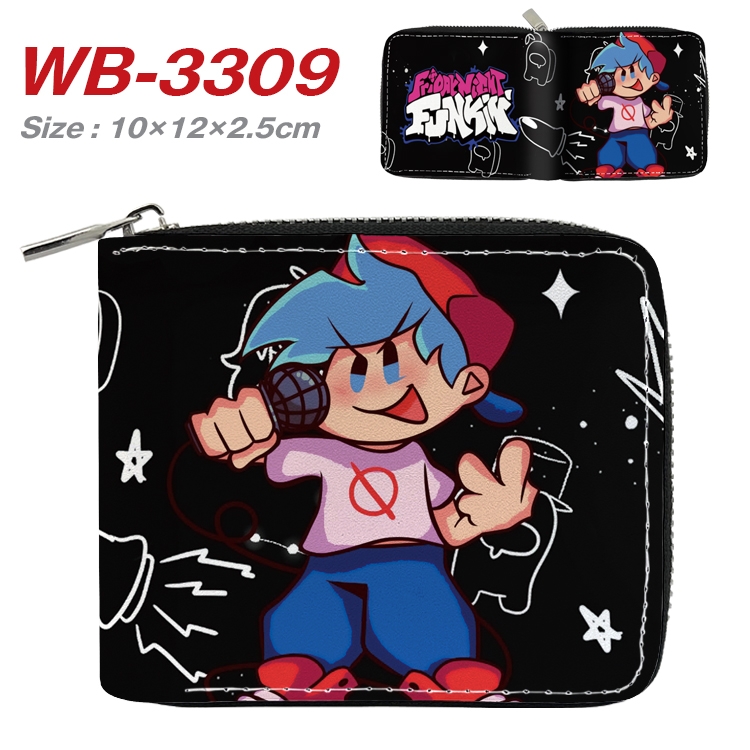 Friday Night Anime Full Color Short All Inclusive Zipper Wallet 10x12x2.5cm WB-3309A