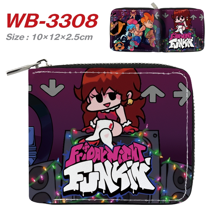 Friday Night Anime Full Color Short All Inclusive Zipper Wallet 10x12x2.5cm  WB-3308A