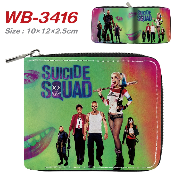 Suicide Squad Anime Full Color Short All Inclusive Zipper Wallet 10x12x2.5cm WB-3416A