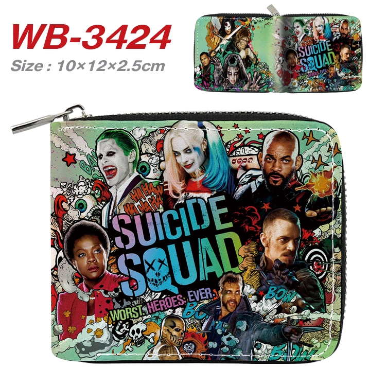 Suicide Squad Anime Full Color Short All Inclusive Zipper Wallet 10x12x2.5cm WB-3424A