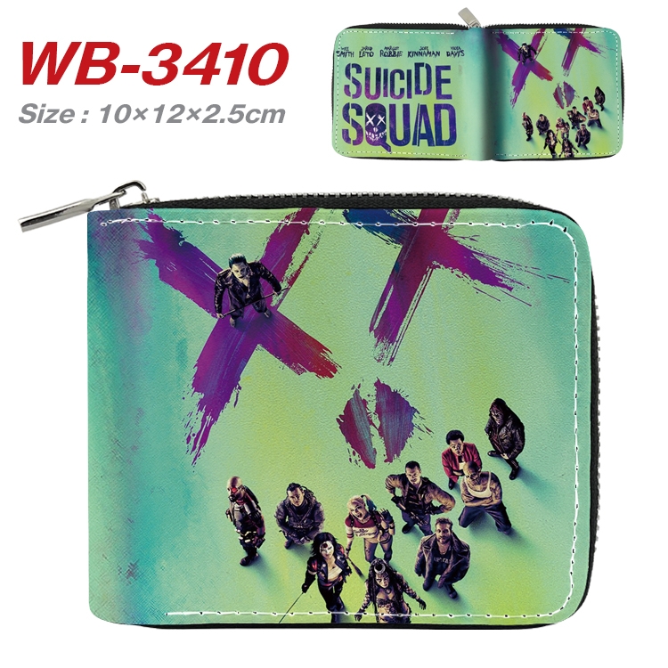 Suicide Squad Anime Full Color Short All Inclusive Zipper Wallet 10x12x2.5cm  WB-3410A