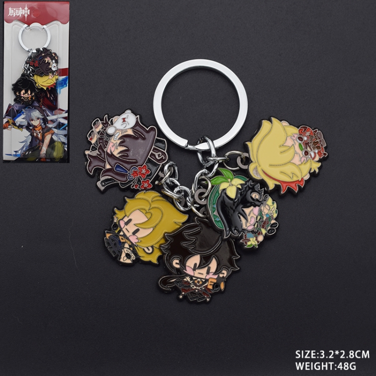 Genshin Impact Cartoon 5 pendant skewered keychain bag pendant