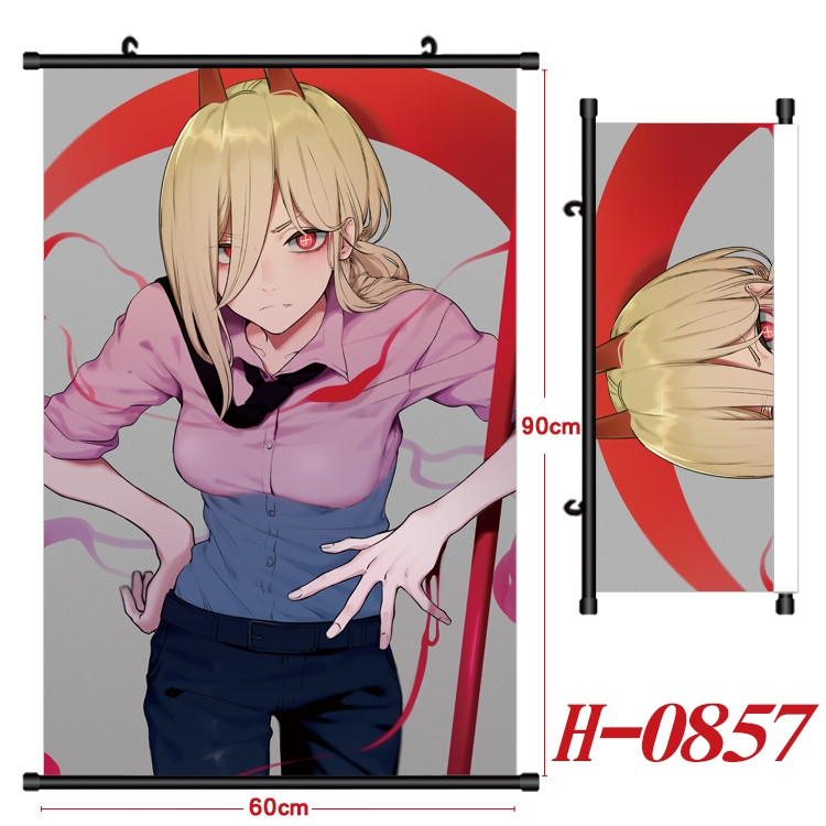 Chainsaw Man  Anime Black Plastic Rod Canvas Painting 60X90CM H0857