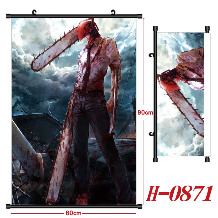 Chainsaw Man  Anime Black Plastic Rod Canvas Painting 60X90CM  H0871