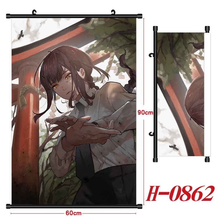 Chainsaw Man  Anime Black Plastic Rod Canvas Painting 60X90CM  H0862