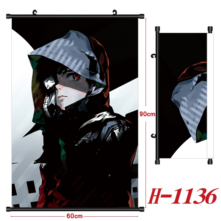 Tokyo Ghoul  Anime Black Plastic Rod Canvas Painting 60X90CM H1136