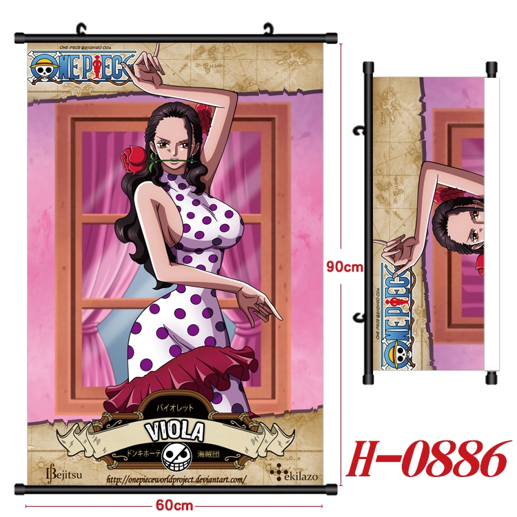 One Piece  Anime Black Plastic Rod Canvas Painting 60X90CM H0886