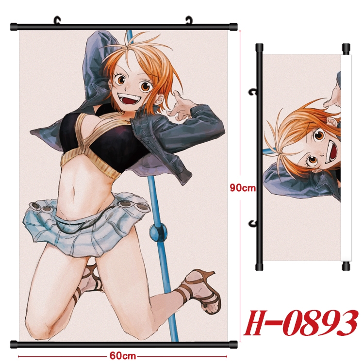 One Piece  Anime Black Plastic Rod Canvas Painting 60X90CM H0893