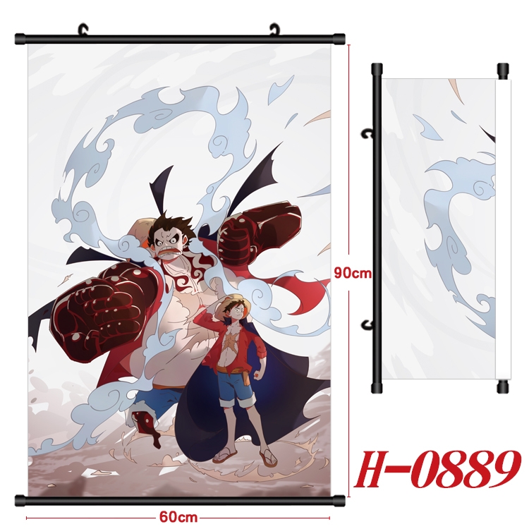 One Piece  Anime Black Plastic Rod Canvas Painting 60X90CM H0889