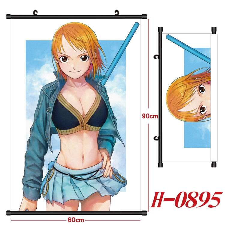 One Piece  Anime Black Plastic Rod Canvas Painting 60X90CM H0895