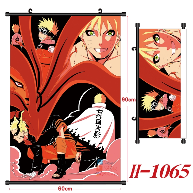 Naruto  Anime Black Plastic Rod Canvas Painting 60X90CM H1065